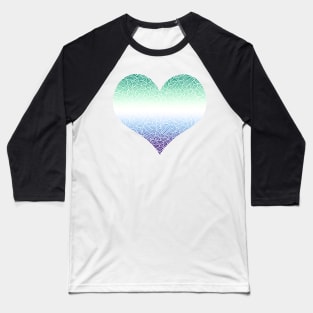 Ombré gay man flag and white swirls doodles (5 colors) heart Baseball T-Shirt